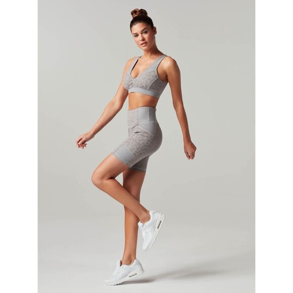 BLANC NOIR Yolo Looped-back Sports Bra In Frost Grey Women’s Size Small Run Yoga - Picture 7 of 12